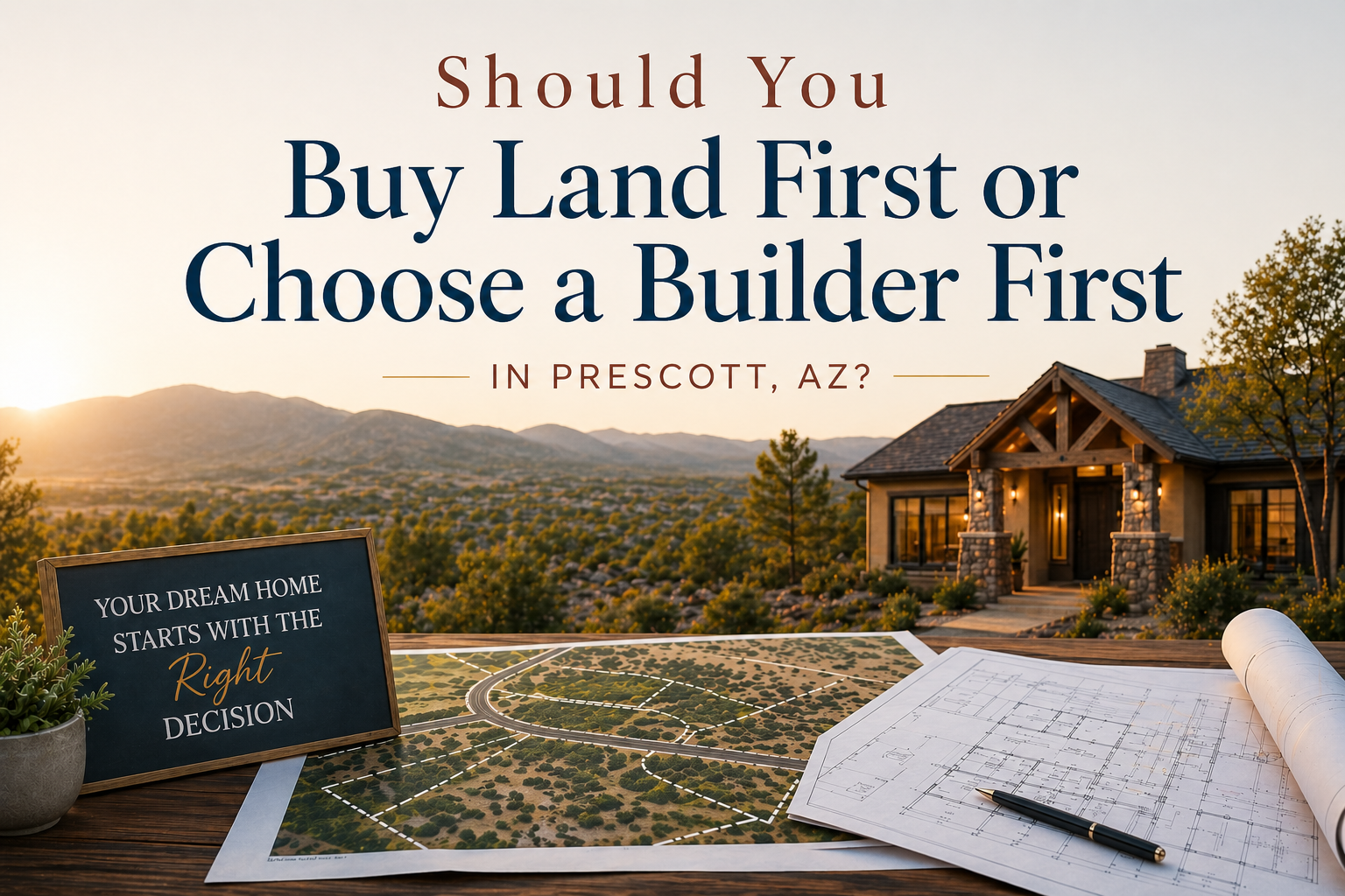 buy land first or choose a builder first prescott arizona