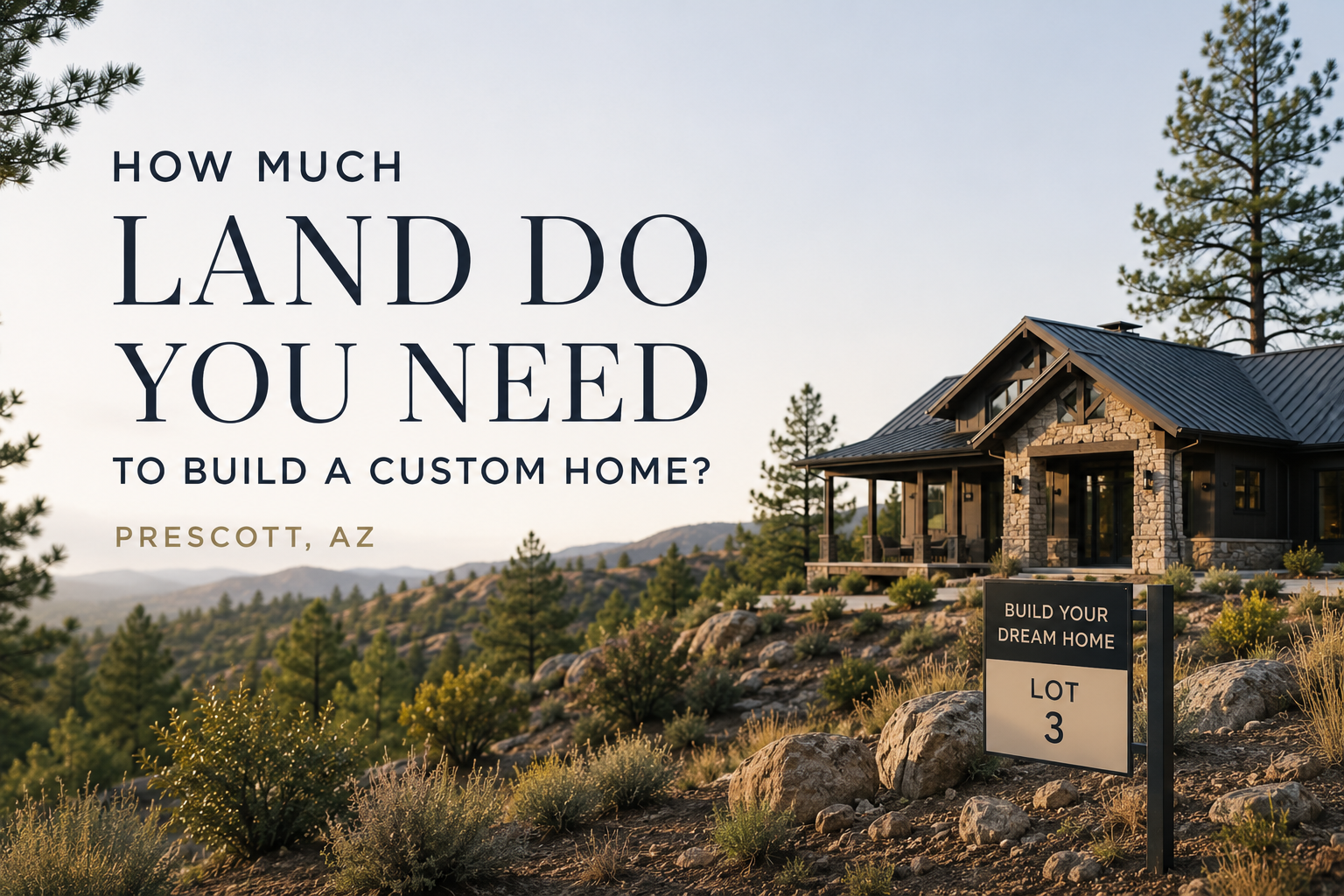 how much land do you need custom home prescott